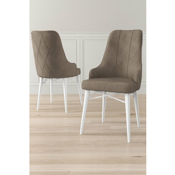 HANAH HOME Set 4 stolice Neta Cappuccino White
