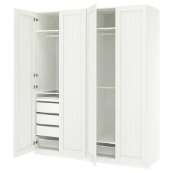 PAX / GULLABERG Kombinacija garderobera, bela/bela, 200x60x236 cm