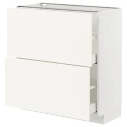 METOD / MAXIMERA Podni element,2 fioke, bela/Vallstena bela, 80x37 cm