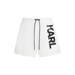 Karl Lagerfeld Kratke kopalne hlače črna/bela