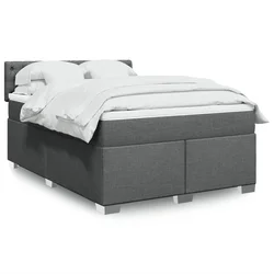 vidaXL Box spring posteljni z vzmetnico temno siv 140x190 cm blago