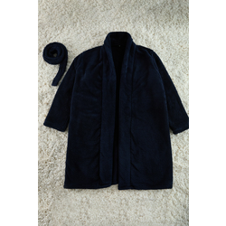 Trendyol Navy Blue Belted Wellsoft Knitted Dressing Gown