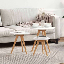 Vidaxl Klubska miza 3 pcs Rjava Masivno orešno les