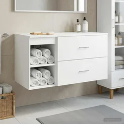 Set namještaja za kupaonicu 2 pcs Bijela Konstruirano drvo