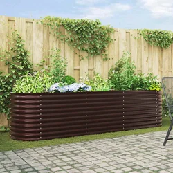 Dvignjena gredica Rjava 320 x 80 x 81 cm Jeklo