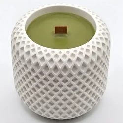 Svijeća Mozaik - Bijela / Maslinasto Zelena / Green Leaf KP40282