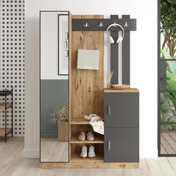 Hanah Home Komplet predsoblja Dd7-Aa, 113.6x37.5x179.7 cm, Antracit