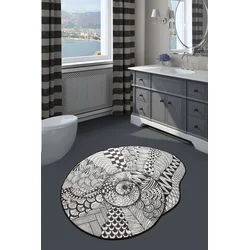 Lessentiel Maison Prostirka za kupatilo 120cm Crno-Bela