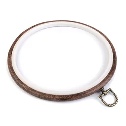 Vezeninski krog / okvir za obešanje O20 cm - rjava