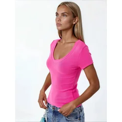 Busem Majica T-Shirts neonsko roza