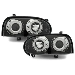 OEM Kristalni farovi, Angel Eyes, VW GOLF 3, Crni