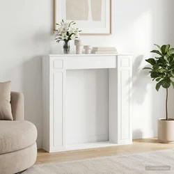 Okvir za kamin Bijela 100 x 20 x 100 cm Konstruirano drvo