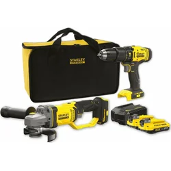 STANLEY Fatmax aku bušilica i aku ugaona brusilica 18V 2 x 2.0Ah set SFMCK471D2S-QW