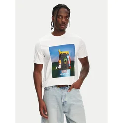 Hunter Majica Brodie Graphic HARM0036251 Bela Regular Fit