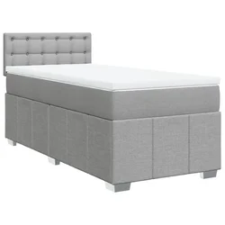 Vidaxl Box spring postelja z vzmetnico svetlo siva 80x200 cm blago