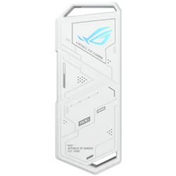 ASUS ROG Strix Arion White M.2 NVMe SSD zunanje ohišje - USB 3.2 Gen 2x1 Type-C (10 Gbps), priložen kabel USB-C in USB-A, podpora za 2230/2242/2260/2280, Aura Sync, bel - 90DD02H1-B09000