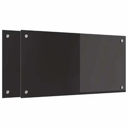 Kuhinjski zid Crna 80 x 40 cm Staklo otporno na udarce