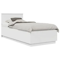 Vidaxl Konstrukcija postelje Bela 75 x 190 cm Inženirski les