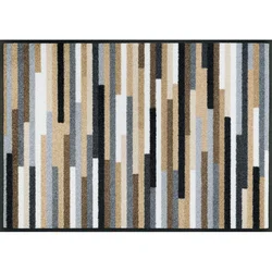 wash+dry PREDPRAŽNIK Mikado Stripes 60/85 cm potiskano rjava, siva, bež
