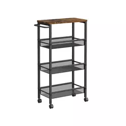 Songmics Voziček z 4 policami 22x455x77 cm rjav