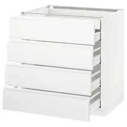 METOD / MAXIMERA Pod.ormar.4fronta/2donj/3sred.fioke, bela/Voxtorp matirano bela, 80x60 cm