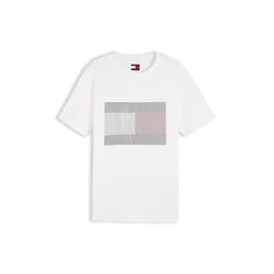 Tommy Jeans Majica temno rdeča/srebrna/bela