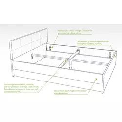 Postelja Lux bela - 180 cm