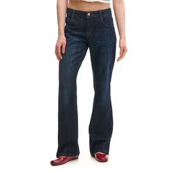 Cropp - Farmerke flare - navy