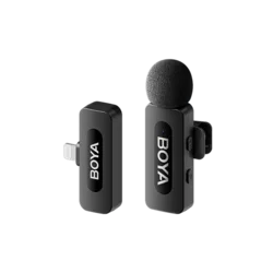 Boya Brezžični mikrofon s sponko 120 dB, 2,4 GHz, za iPhone Lightning – črn