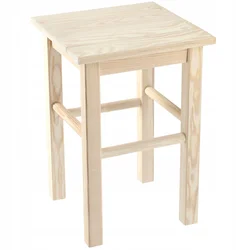 KADAX Leseni kuhinjski stolček 44 cm Masiven Trden Bel, (5000351932)