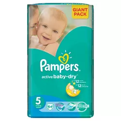 Pampers Active Baby Dry, Veličina 5, (11-18kg), 64 kom