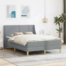 Okvir kreveta s madracem Svijetlo siva 140 x 200 cm Poliester