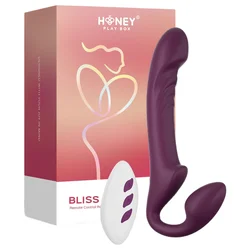 Honey Play Box Bliss - rotacijski vibracijski pas s kroglicami (vijoličen)