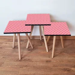 Hanah Home Set klub stočića 3Shp186, 3 komada, Siva