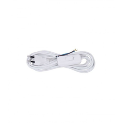 Emos kabel priključni pvc 2×0,75mm sa prekidačem beli 3m s08273 ( 2221 )