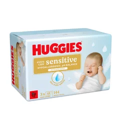 Huggies Vlažne maramice Extra Care Sensitive, 144 komada