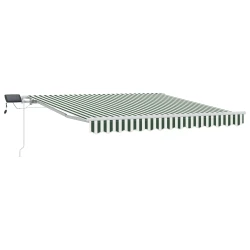 Skrovita tenda Zelena i bijela 300 x 250 cm Tkanina i čelik