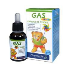 PHARMALIFE kapljice za otroke GAS BIMBI, prehransko dopolnilo, 30ml