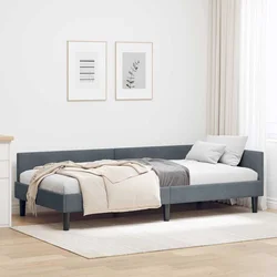 Kutni okvir kreveta Tamno siva 80 cm x 200 cm Baršun