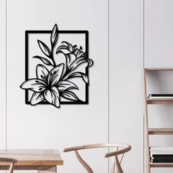 Wallity Zidna dekoracija Lily, 74x85 cm, 1.5 mm, Crna