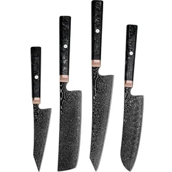 Set damaškovih kuhinjskih noževa RY-38068 - Crna KP38068