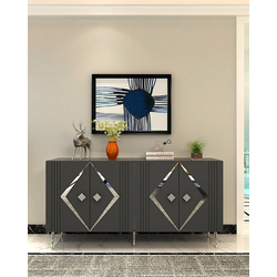 HANAH HOME Komoda Domino KB150 Anthracite Silver