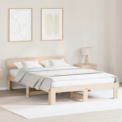 vidaXL Postelja Frame s posteljico 160x200 cm iz trdnega borovega lesa