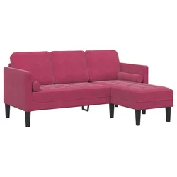 Set sofe s jastukom Vinska crvena Poliester