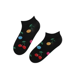 Sokisahtel Nogavice low-cut socks with colored cherries češnjevo rdeča