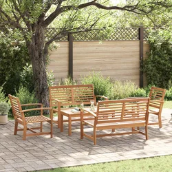 Sjedeća garnitura za vrt 5 pcs Prirodna Čvrsto teak drvo