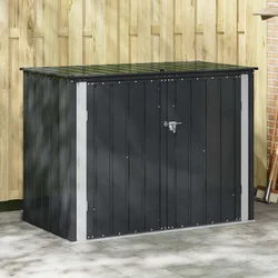 Kutija za spremanje u vrtu Crna 151,5 x 82 x 110,5 cm Čelik