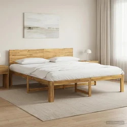 vidaXL Dvostranska postelja s naslonom ROSTOCK Bela 200 x 200 cm