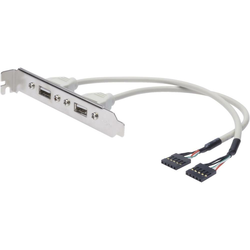 Digitus USB 2.0 priključni kabel [2x USB 2.0 vtič intern 5pol. - 2x USB 2.0 vtičnica A] 0.25 m bež z UL-certifikatom Digitus