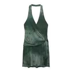 Pull&Bear Obleka meta/temno zelena